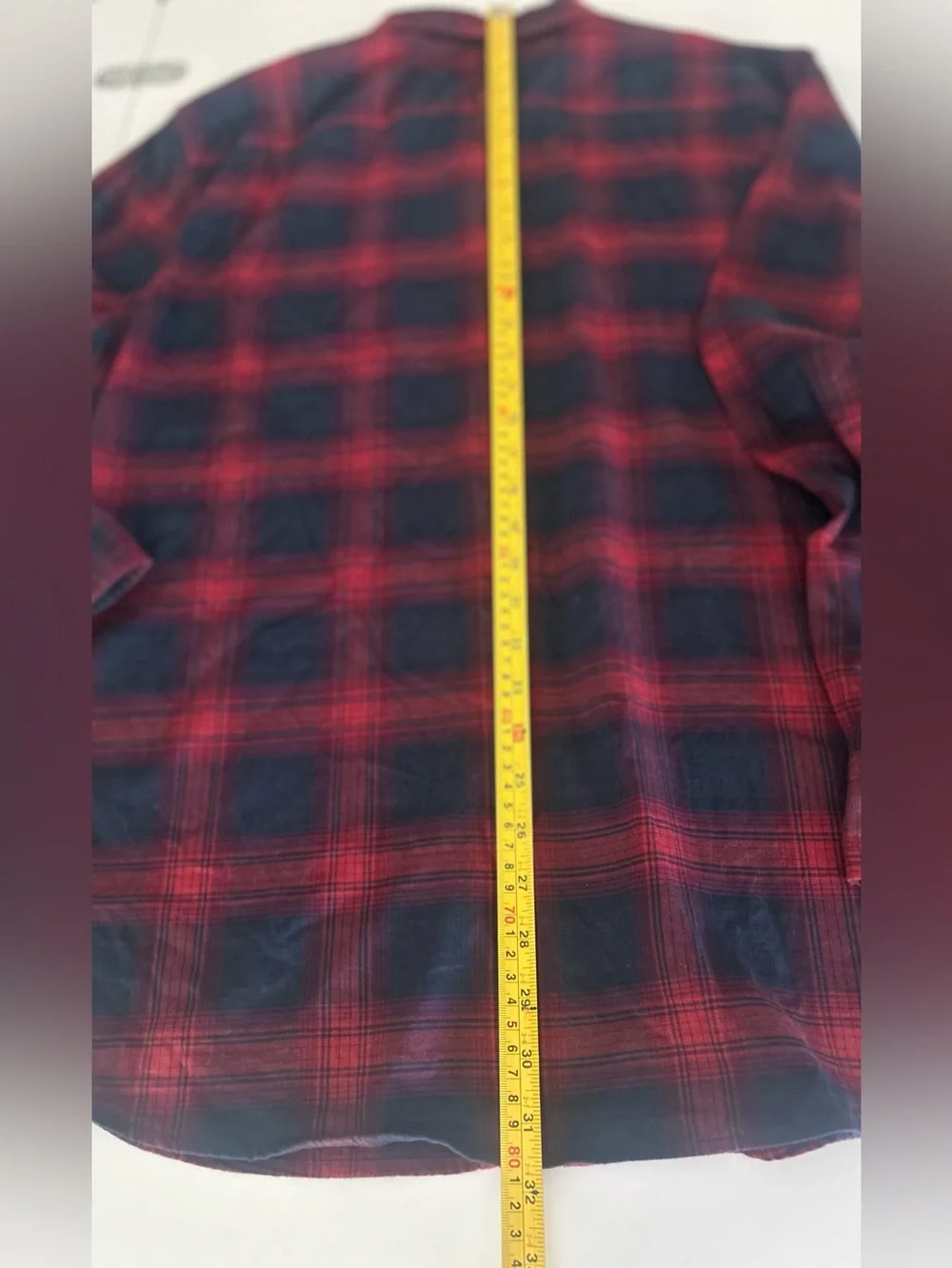 Banana Republic Men’s Slim Fit Luxe Flannel Shirt Red & Navy Size Large